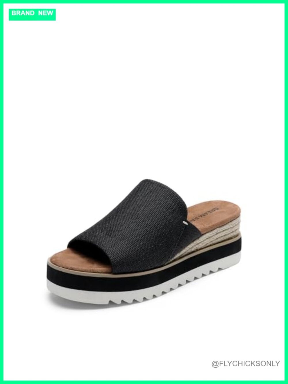 Canvas Platform Slip-On Espadrille Sandals Wedge Heel Slide